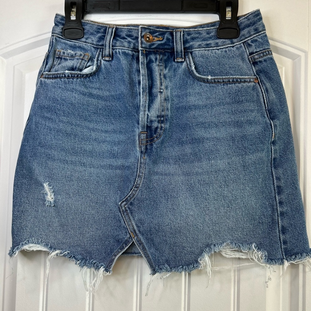Zara Women’s TRF Denim Mini Skirt In Navy Blue Women’s Size Medium